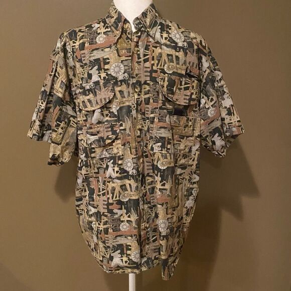 Oil field Camo Fishing Shirt Size Small - Picture 2 of 7